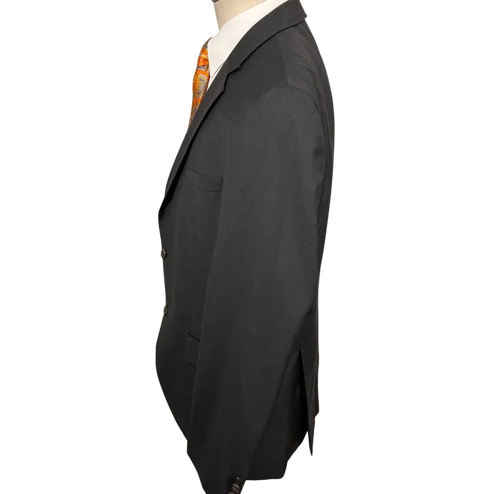 BOSS Hugo Boss Blazer‎ Mens 46R Black Grand/Central US 2-Button Formal Luxury